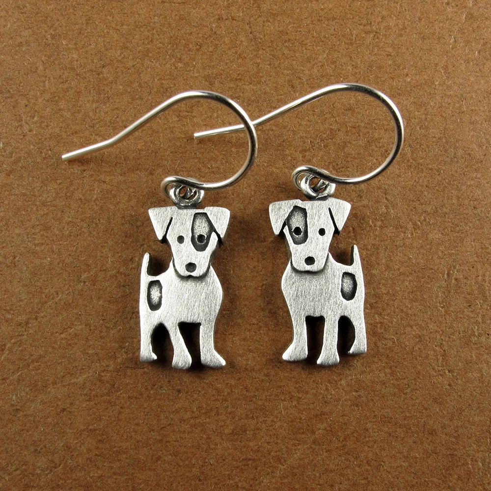 Jack Russell Terrier Earrings - Silver Plated