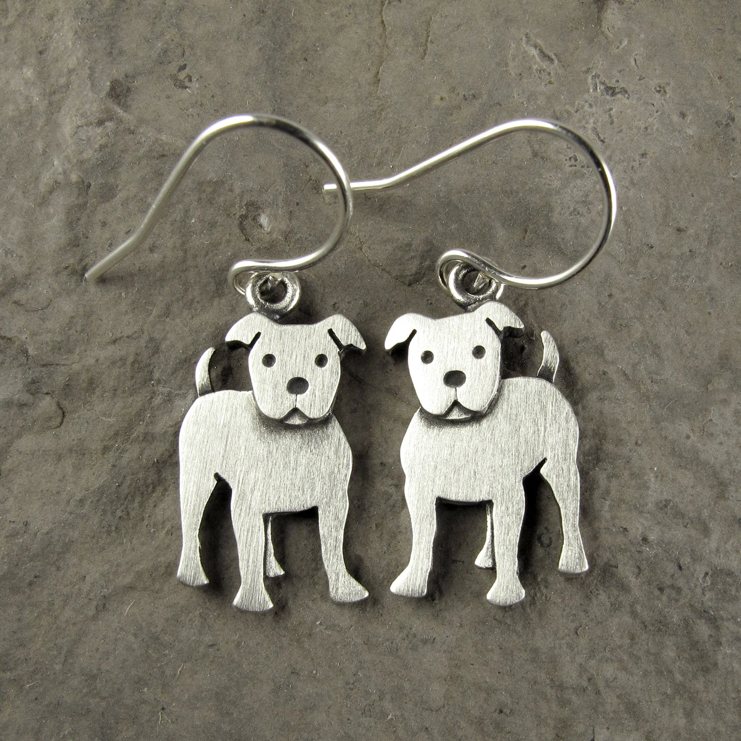 Pit Bull Earrings - Silver Plated