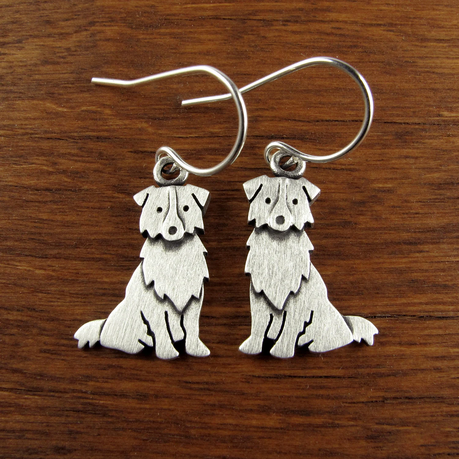 Australian Shepherd Earrings - Silver Plated