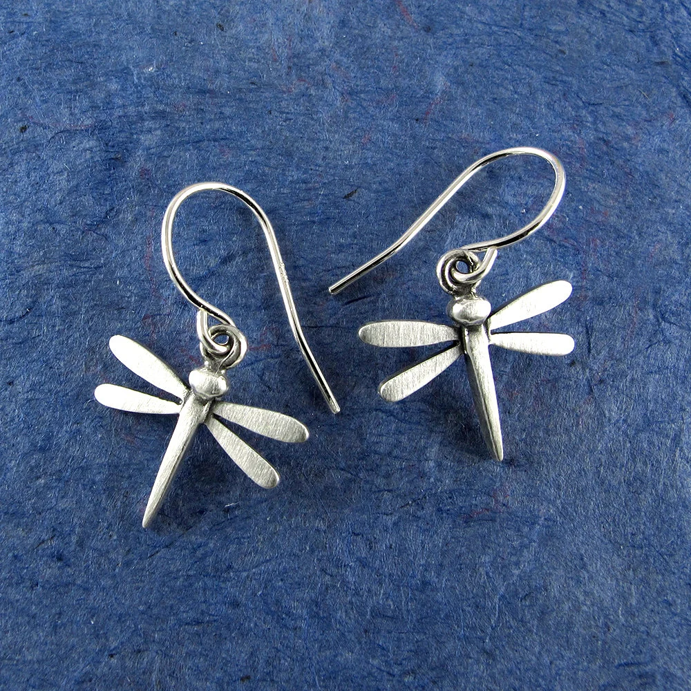 Dragonfly Earrings - Silver Plated