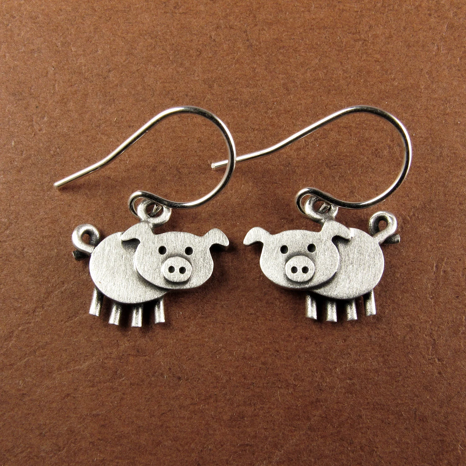Pig Earrings - Silver Plated