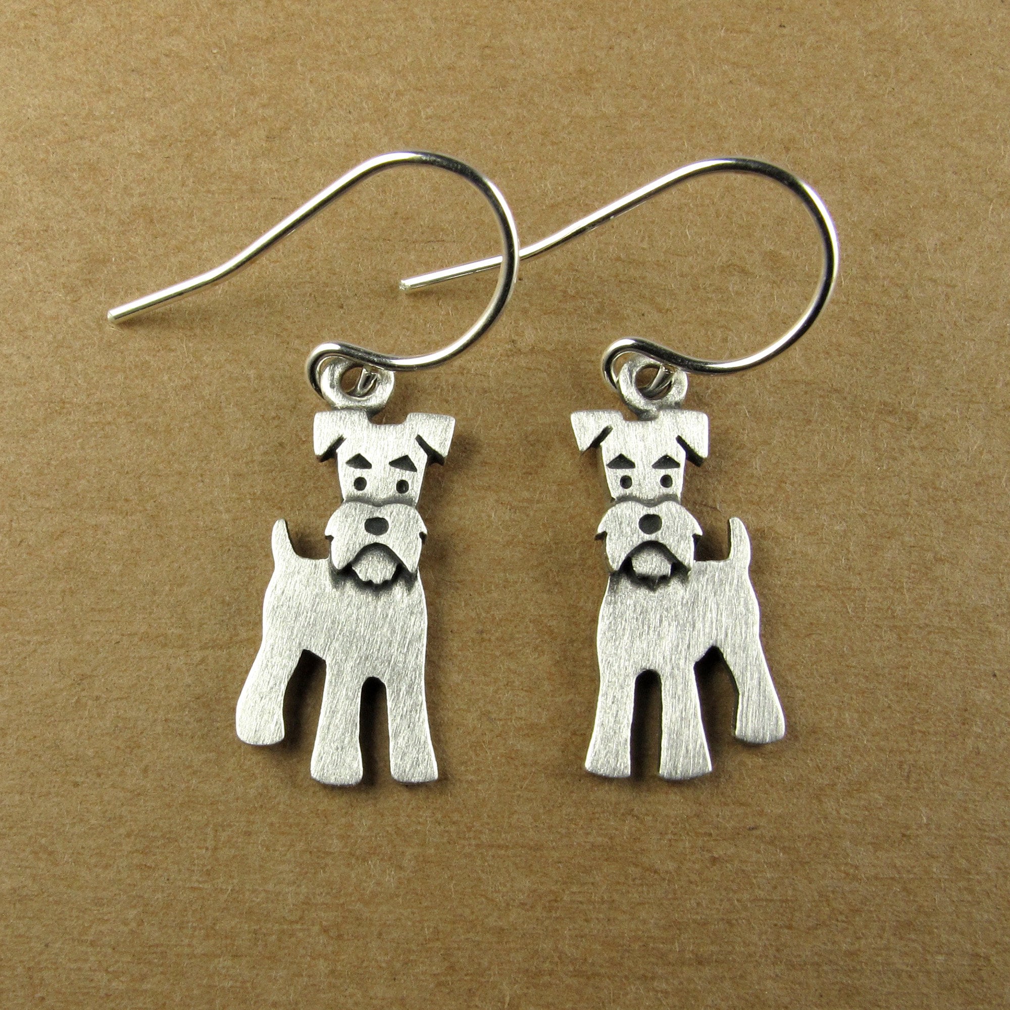 Schnauzer Earrings - Silver Plated