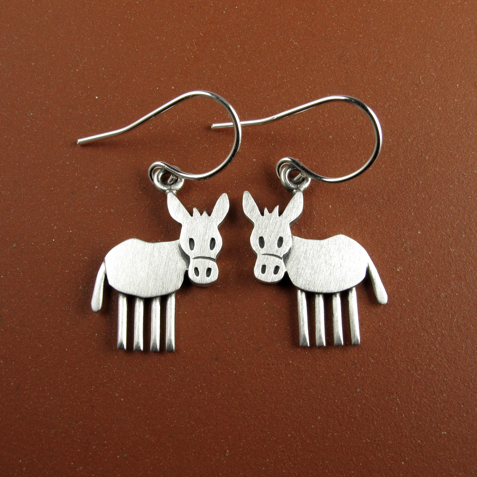 Donkey Earrings - Silver Plated