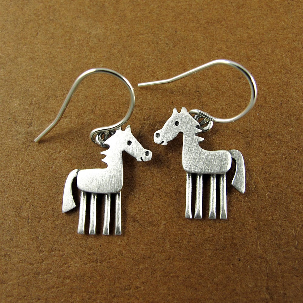 Horse Earrings - Silver Plated