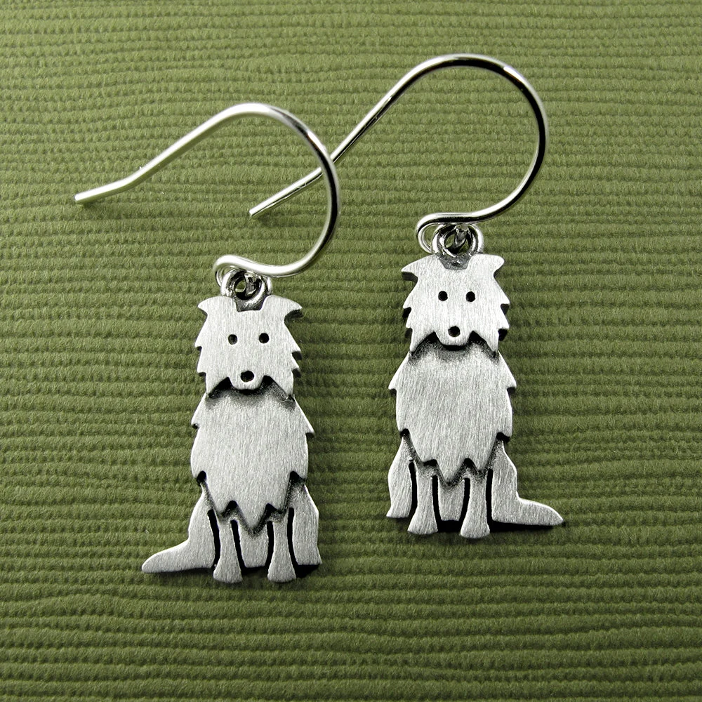 Collie Earrings - Silver Plated