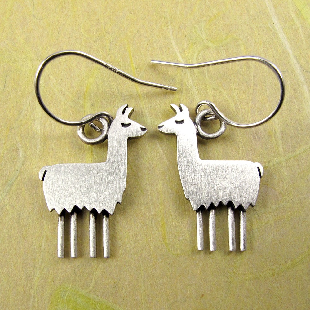 Llama Earrings - Silver Plated