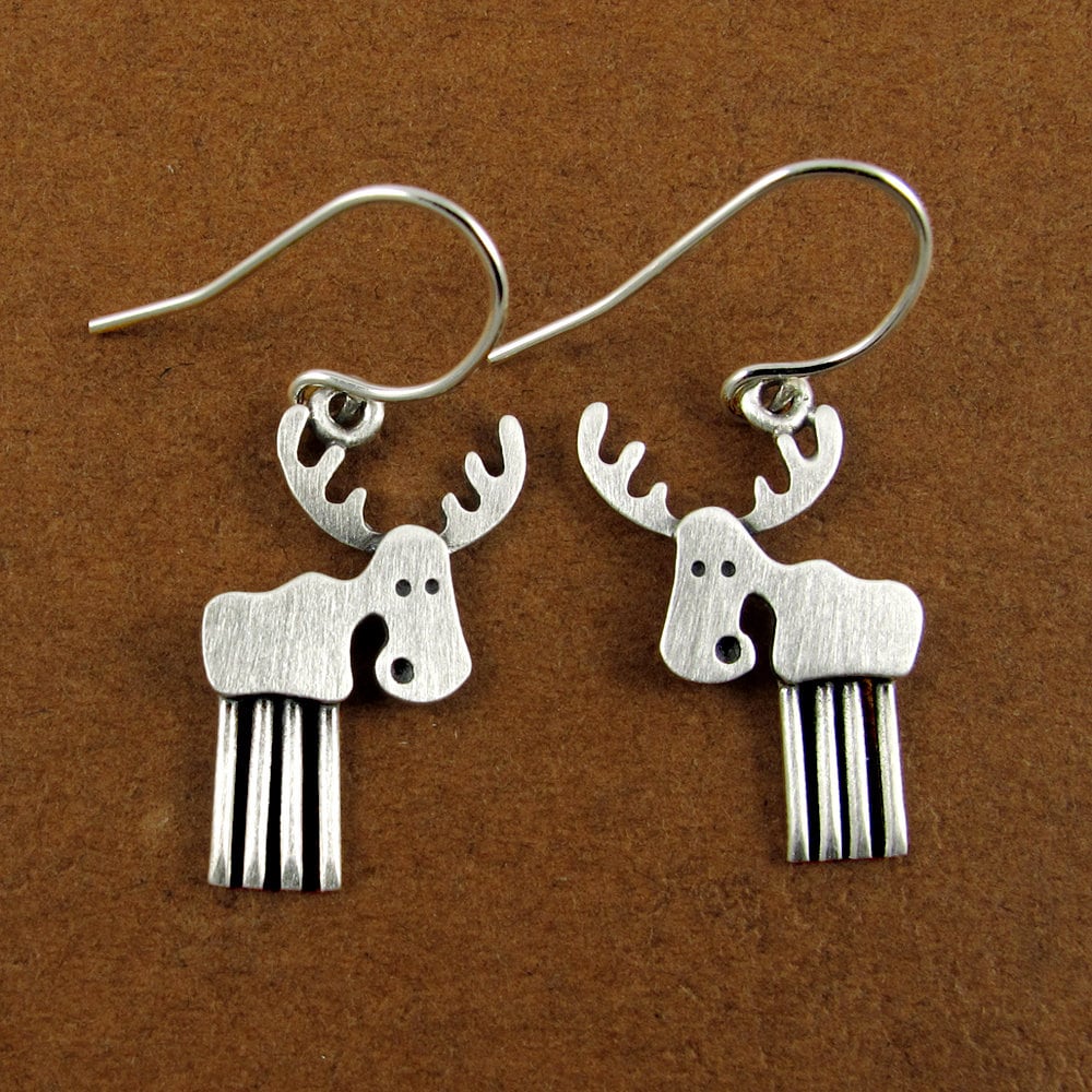 Moose Earrings - Silver Plated