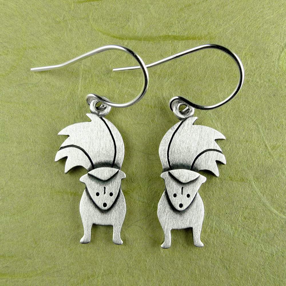 Skunk Earrings - Silver Plated