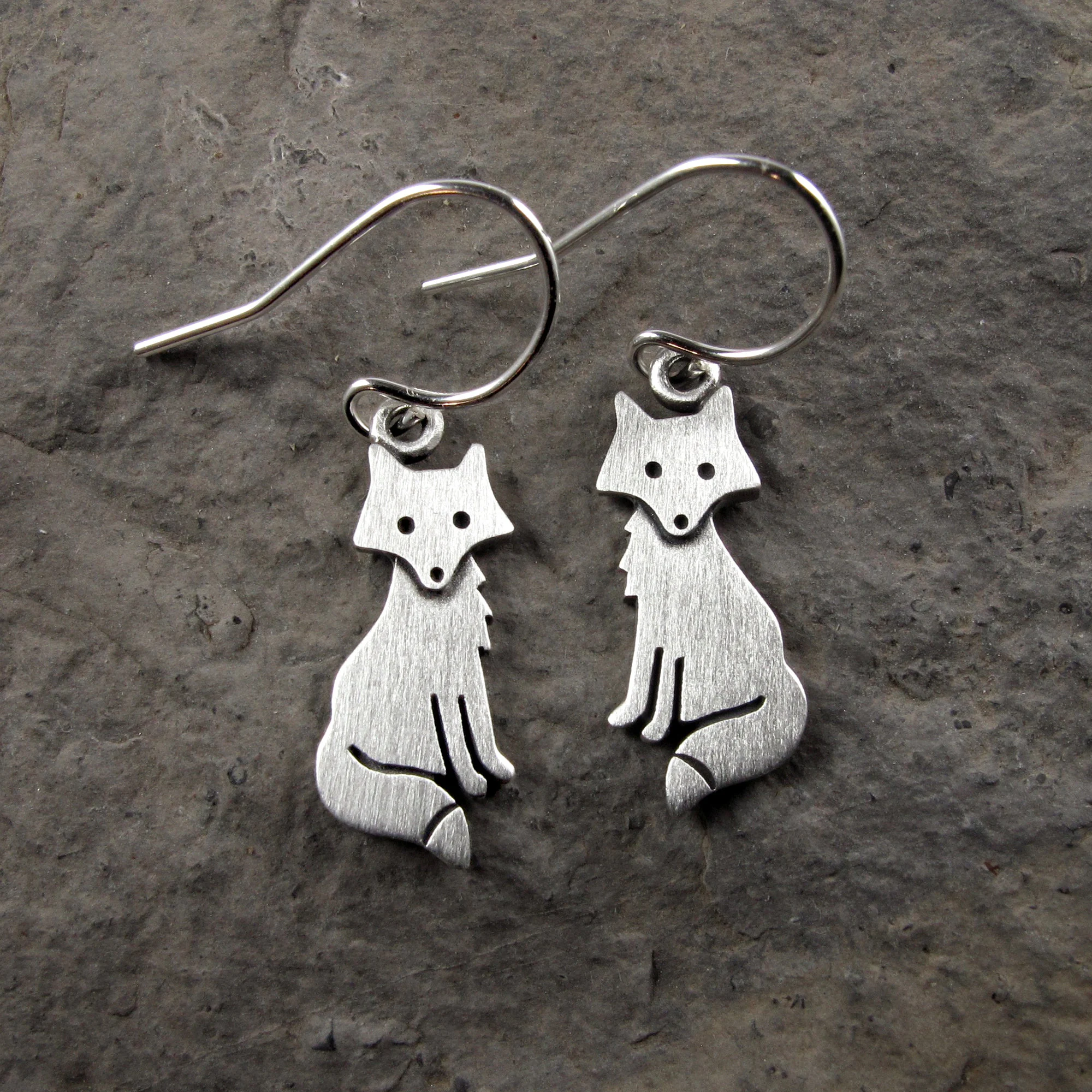 Fox Earrings - Silver Plated