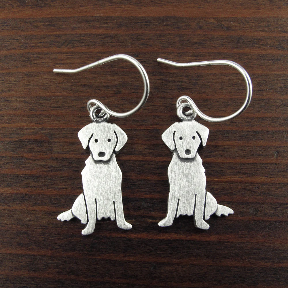 Golden Retriever Earrings - Silver Plated