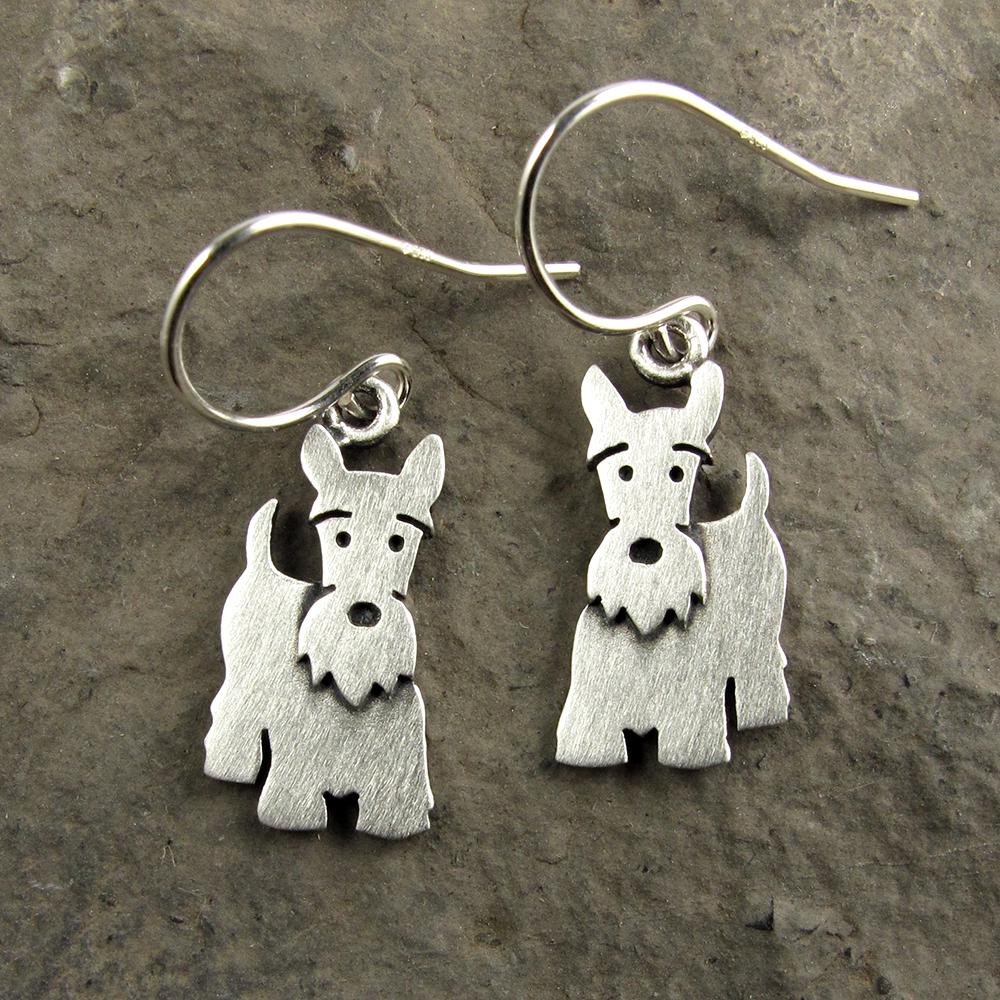 Scottish Terrier Earrings - Silver Plated