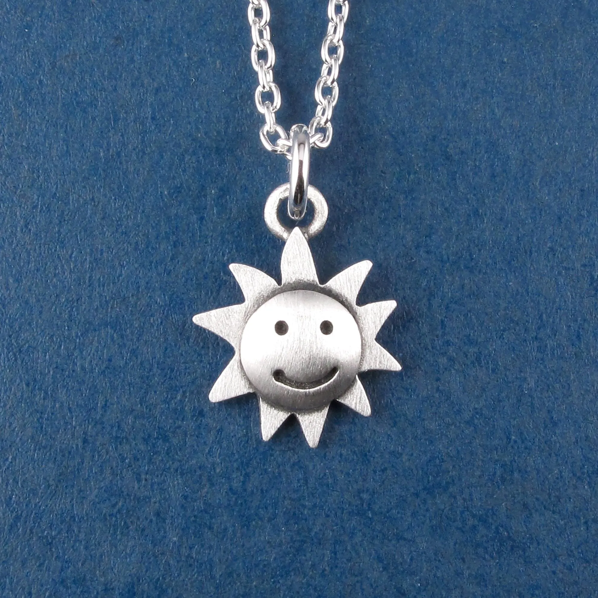Sun Pendant Necklace - Silver Plated