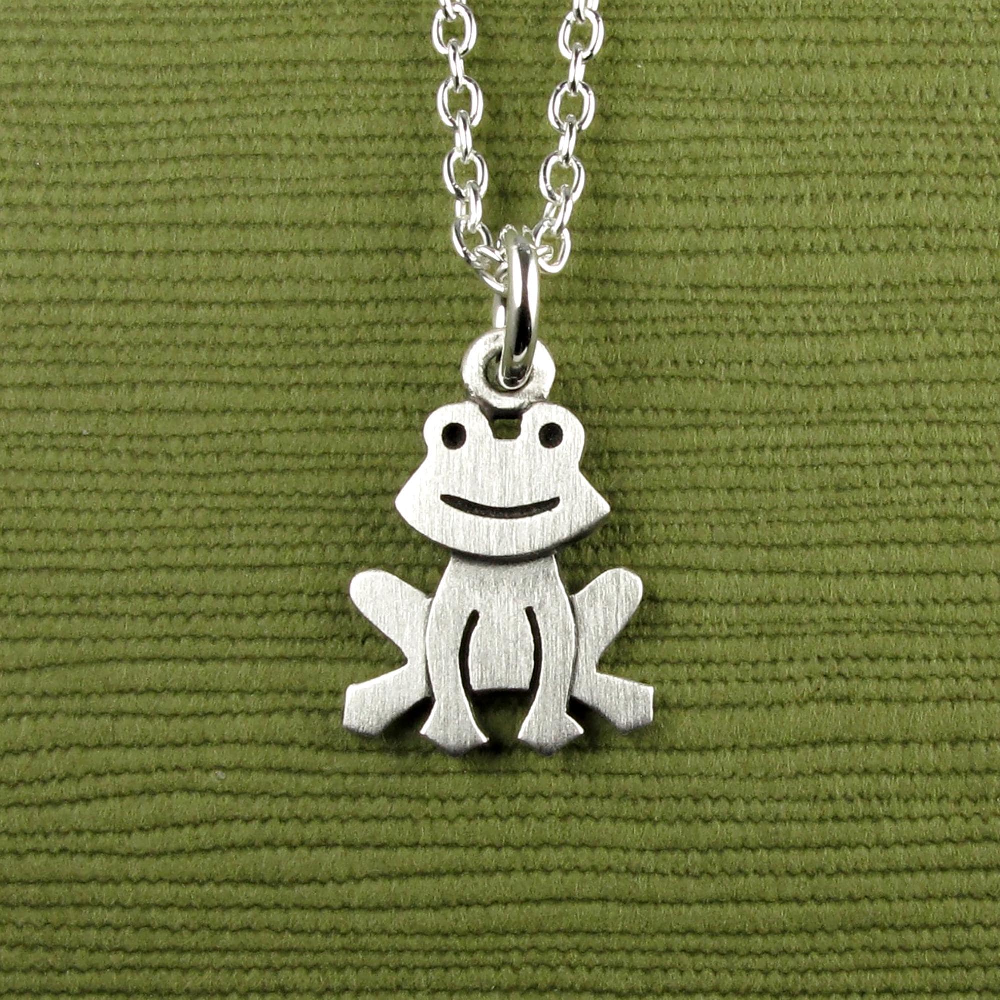 Frog Pendant Necklace - Silver Plated