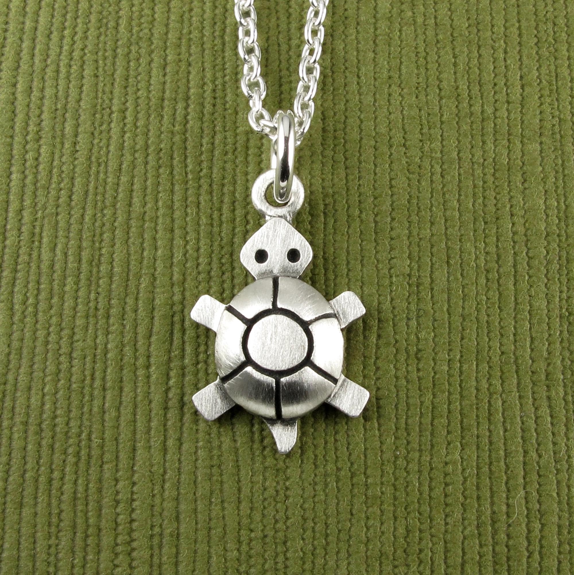 Turtle Pendant Necklace - Silver Plated