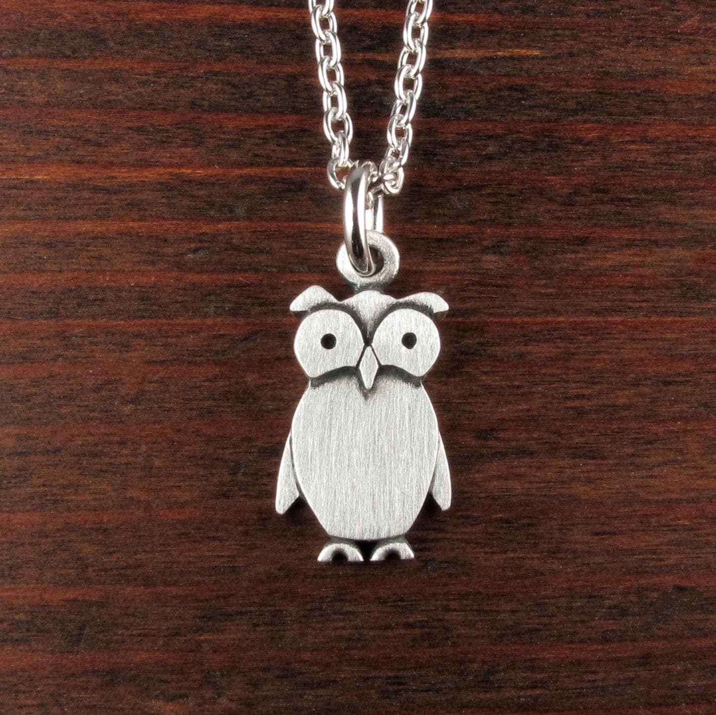 Owl Pendant Necklace - Silver Plated