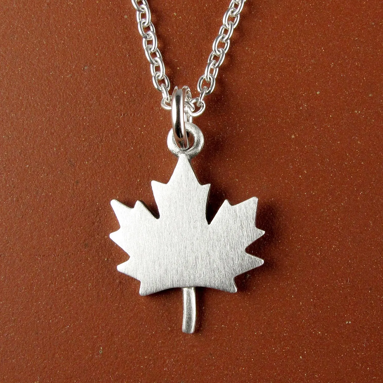 Maple Leaf Pendant Necklace - Silver Plated