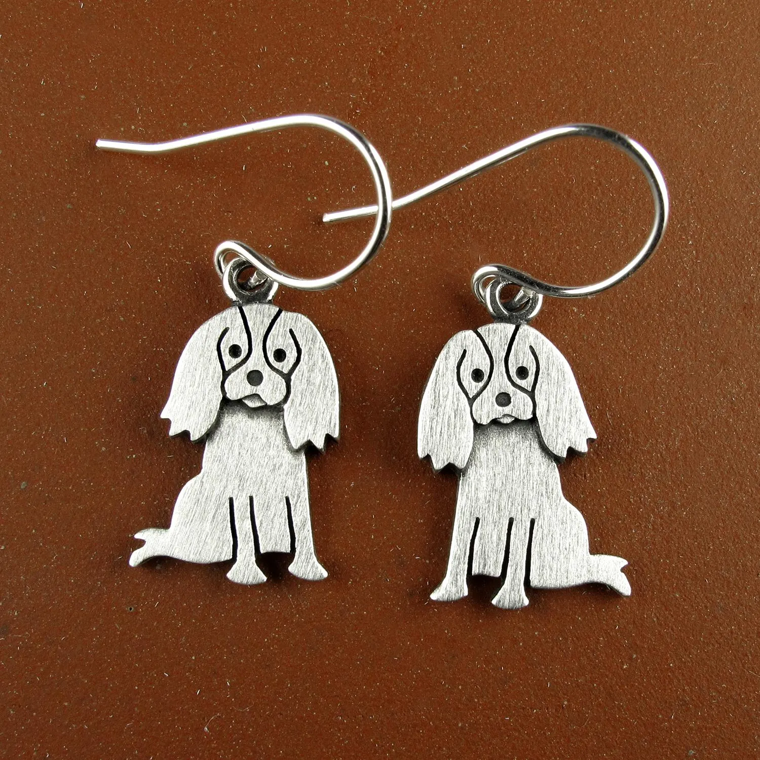 Cavalier King Charles Earrings - Silver Plated
