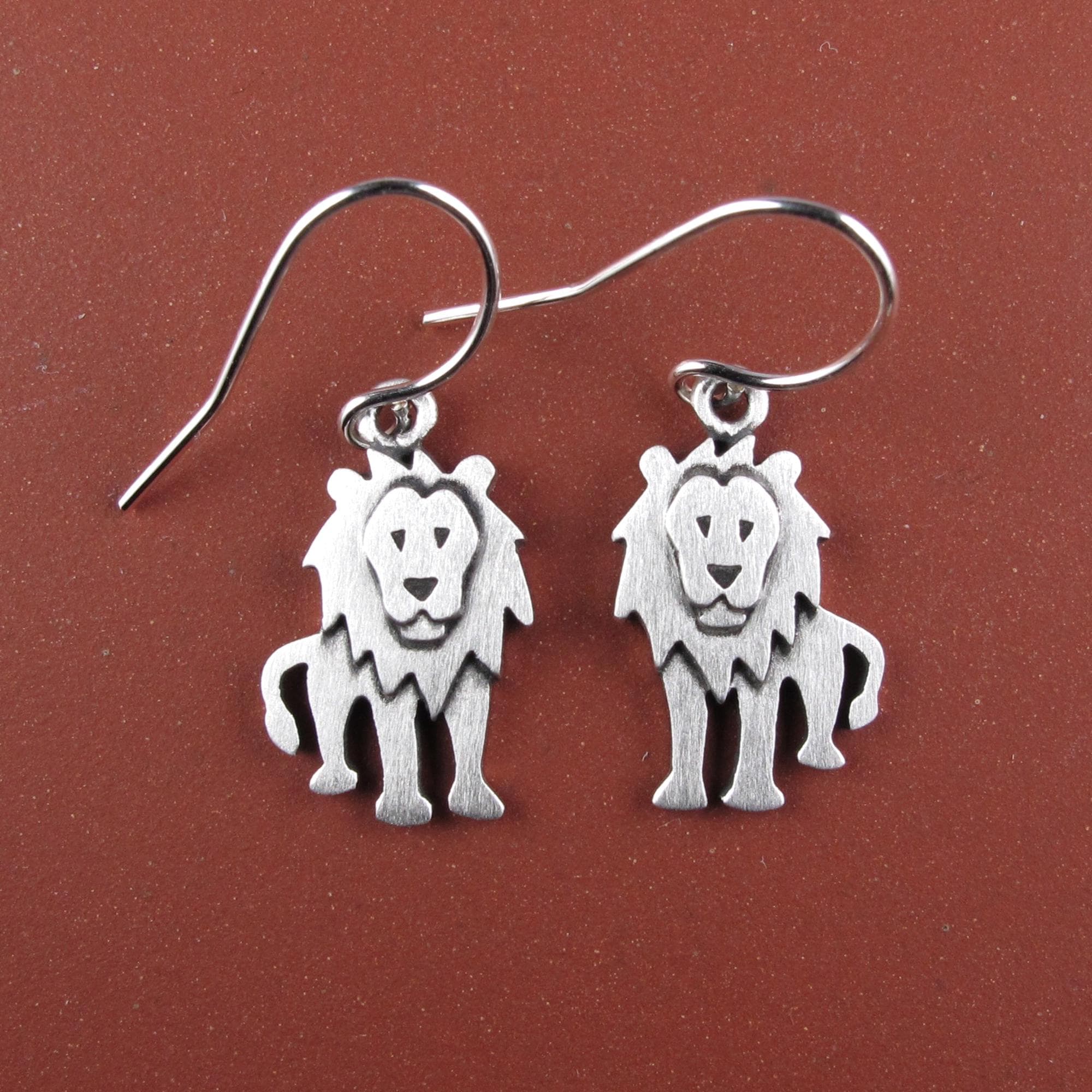 Lion Earrings - Silver Plated
