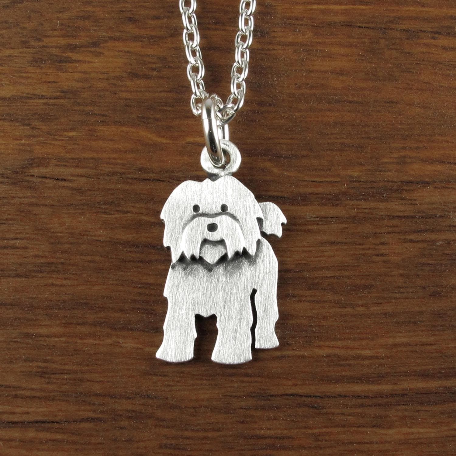 Tibetan Terrier Pendant Necklace - Silver Plated