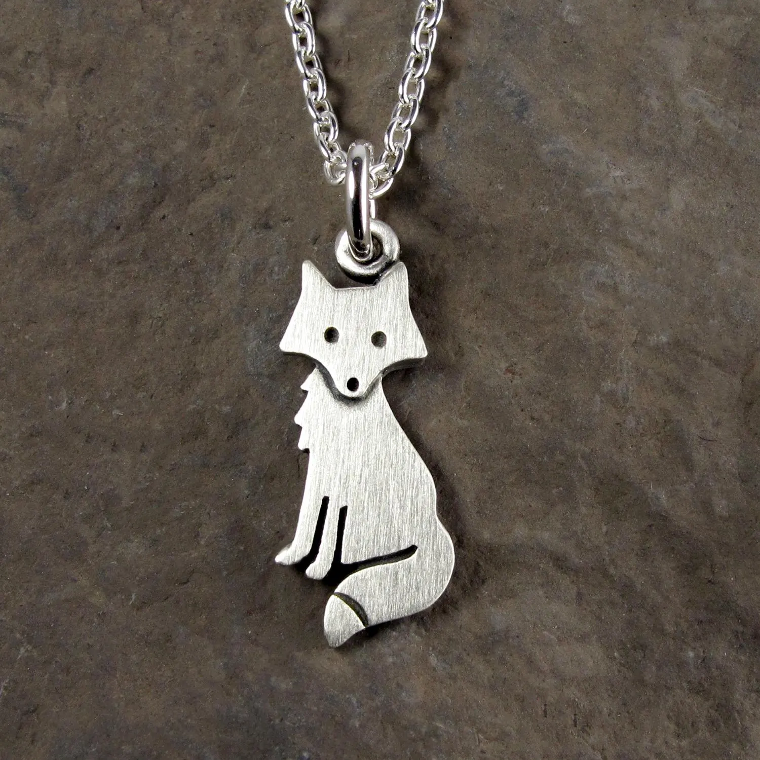 Fox Pendant Necklace - Silver Plated