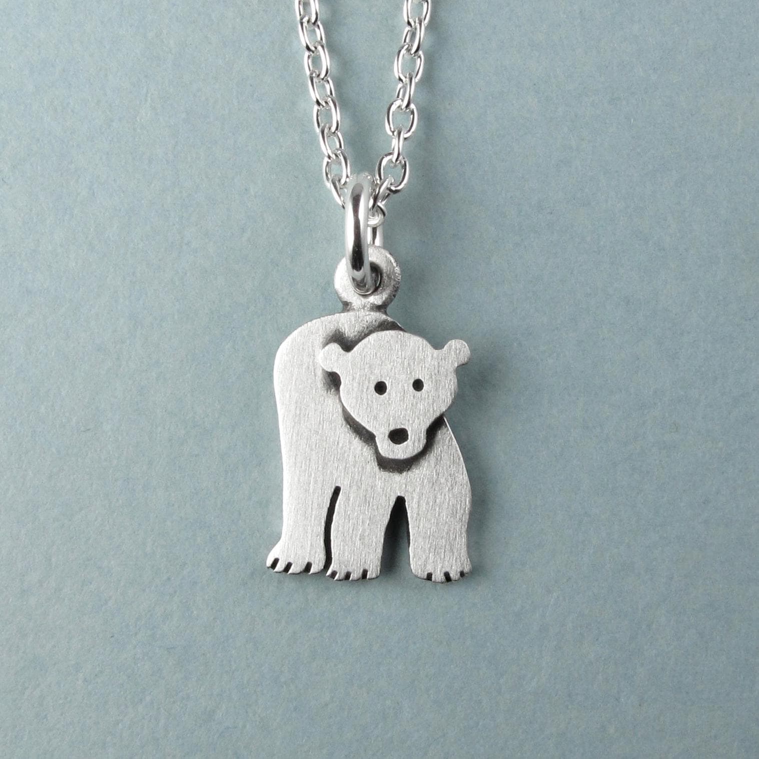 Polar Bear Pendant Necklace - Silver Plated