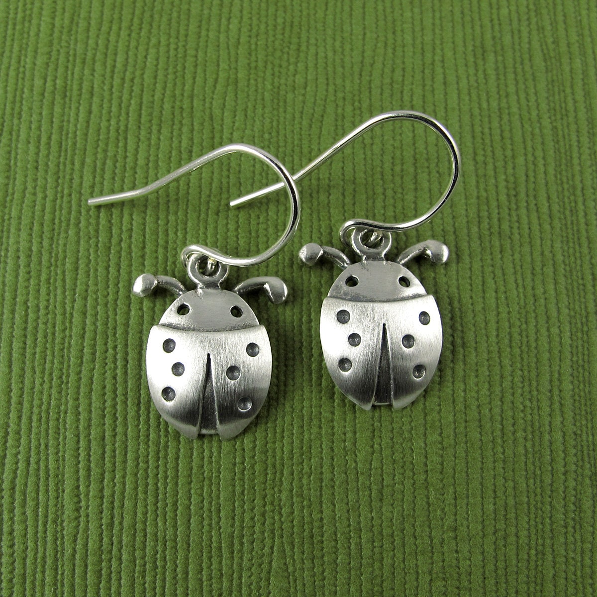 Ladybug Earrings - Silver Plated