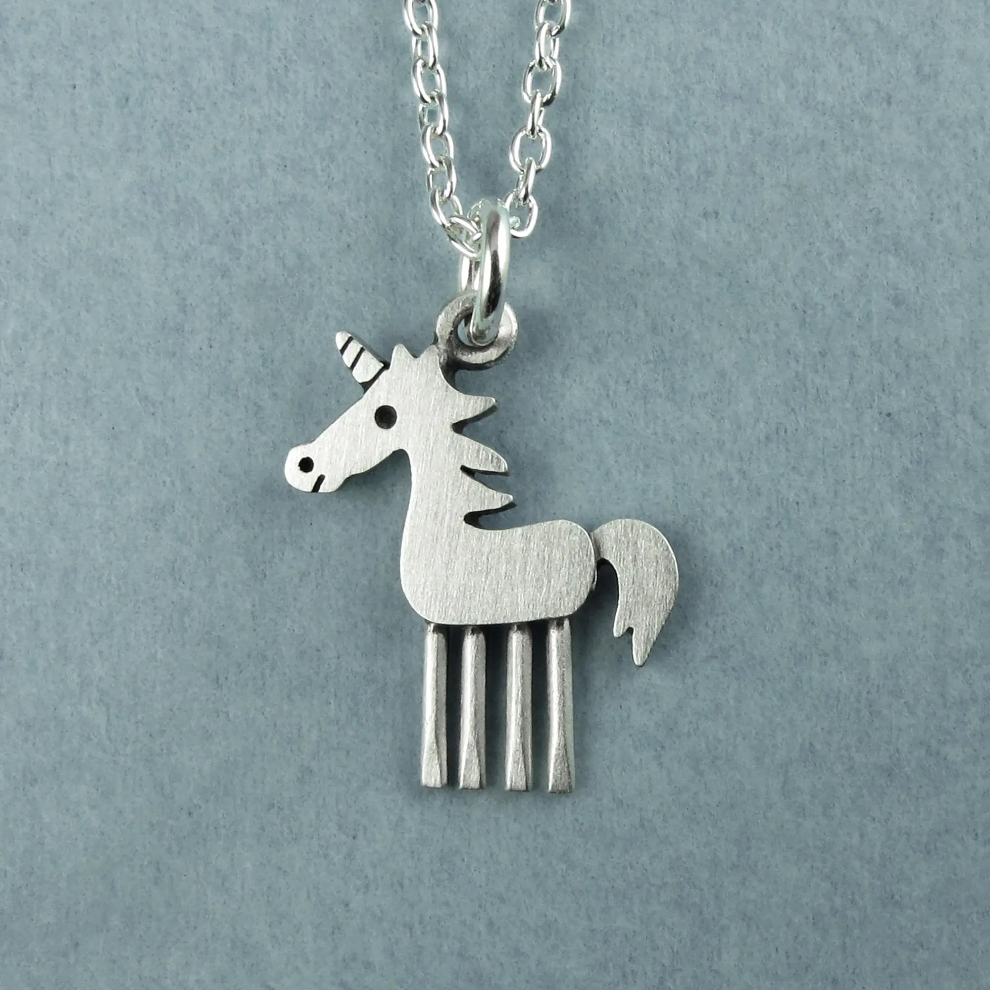 Unicorn Pendant Necklace - Silver Plated