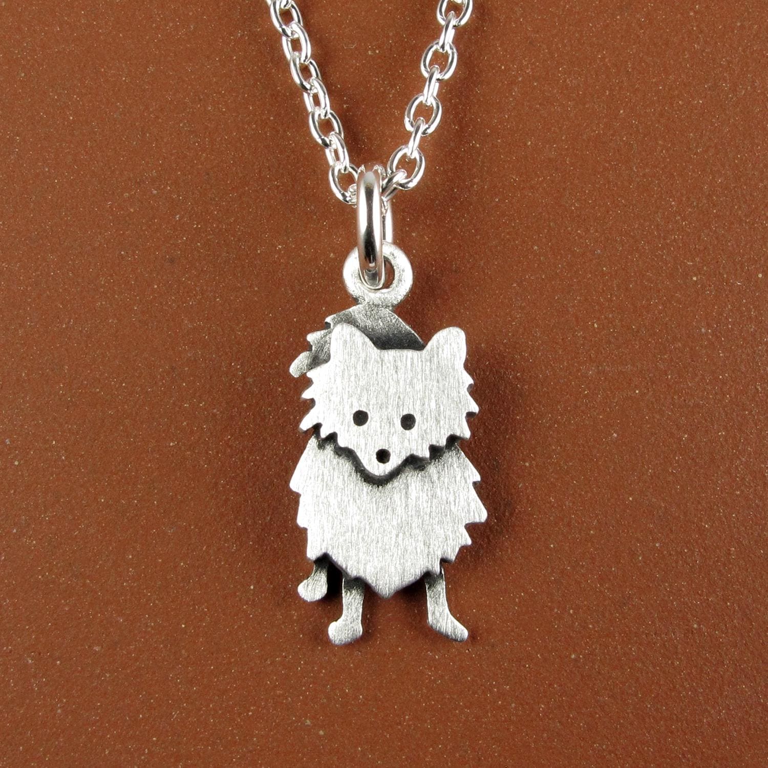 Pomeranian Pendant Necklace - Silver Plated