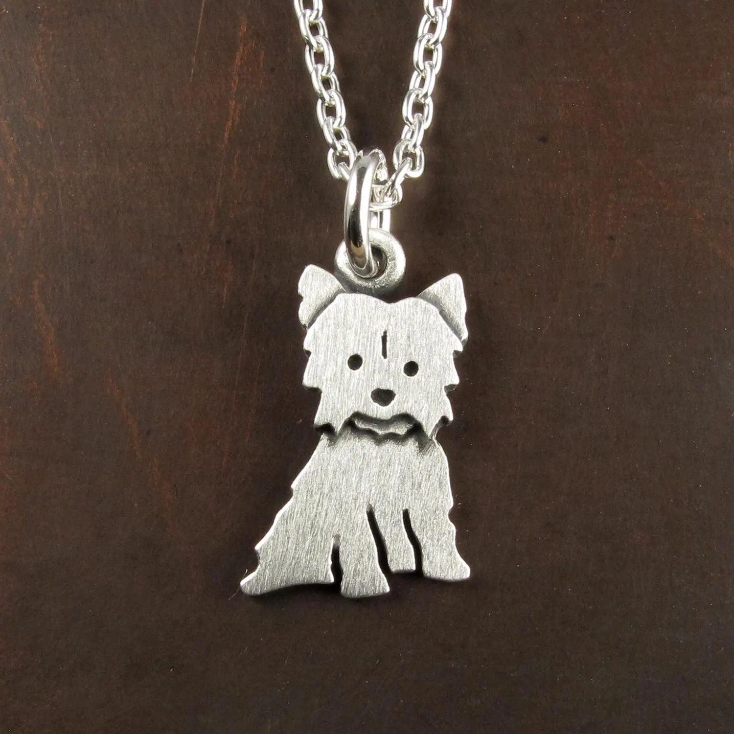 Yorkshire Terrier Pendant Necklace - Silver Plated