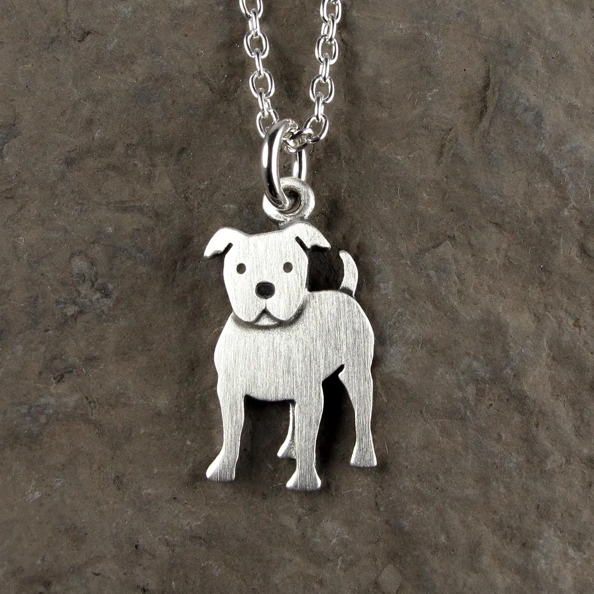Pit Bull Pendant Necklace - Silver Plated