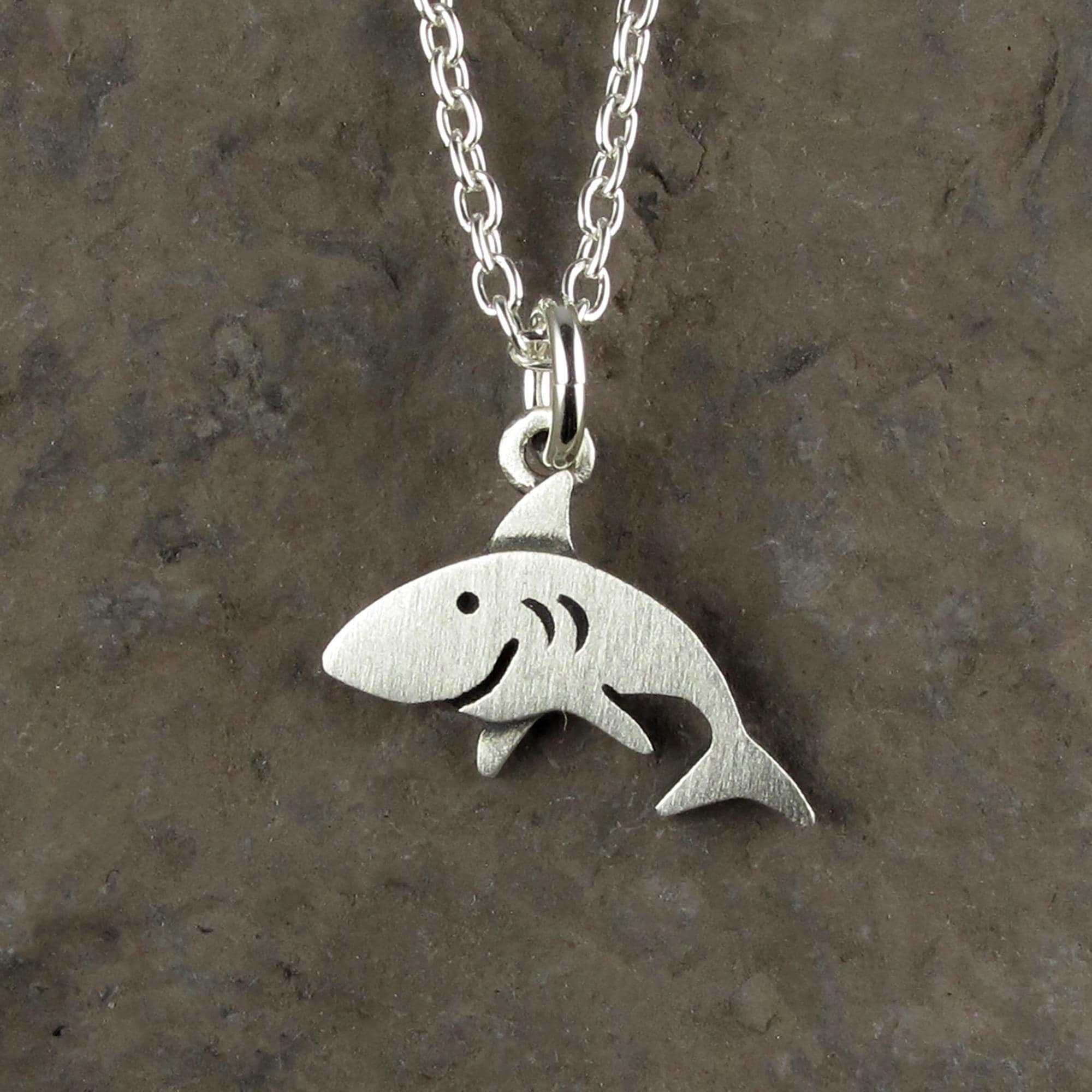 Shark Pendant Necklace - Silver Plated