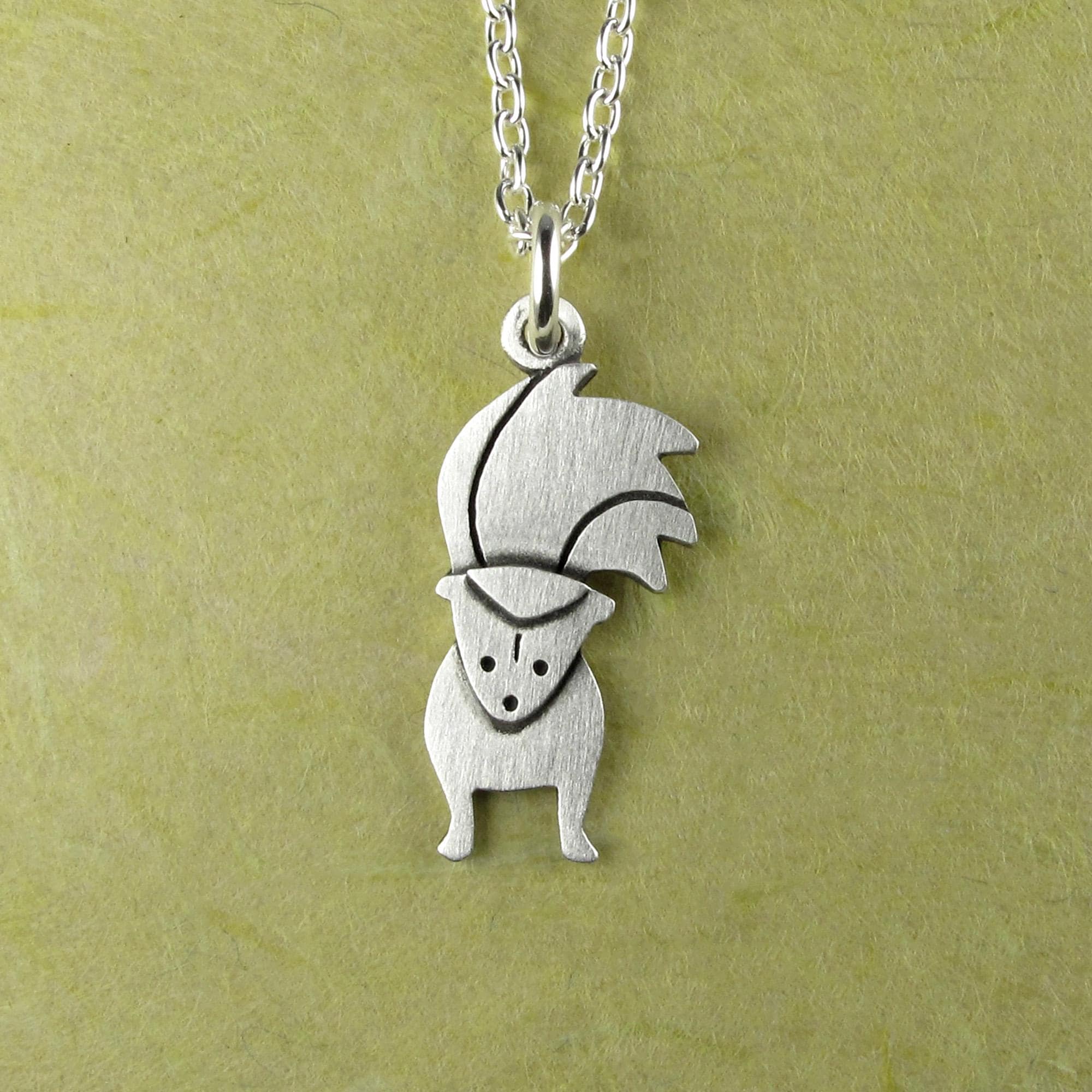Skunk Pendant Necklace - Silver Plated