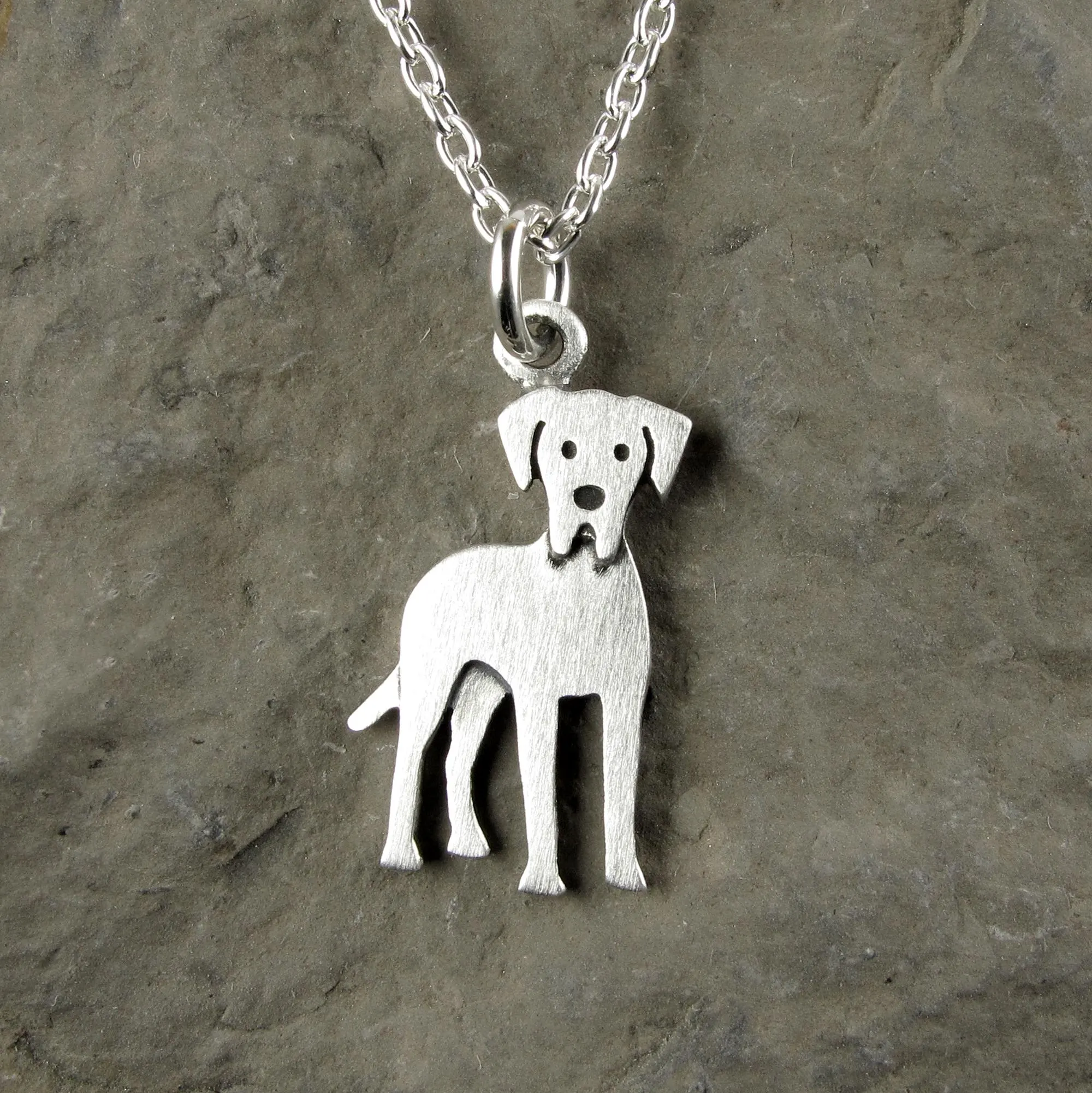 Great Dane Pendant Necklace - Silver Plated