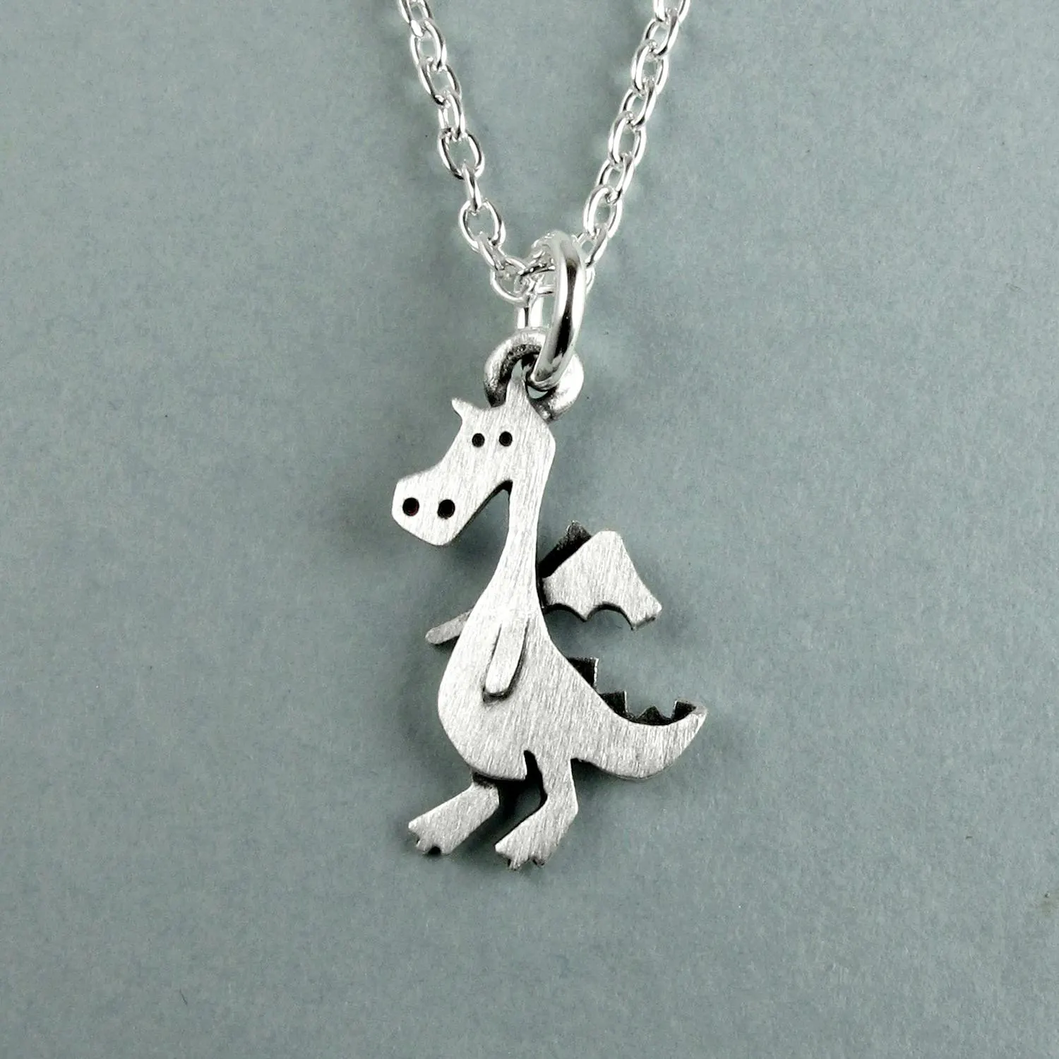 Dragon Pendant Necklace - Silver Plated