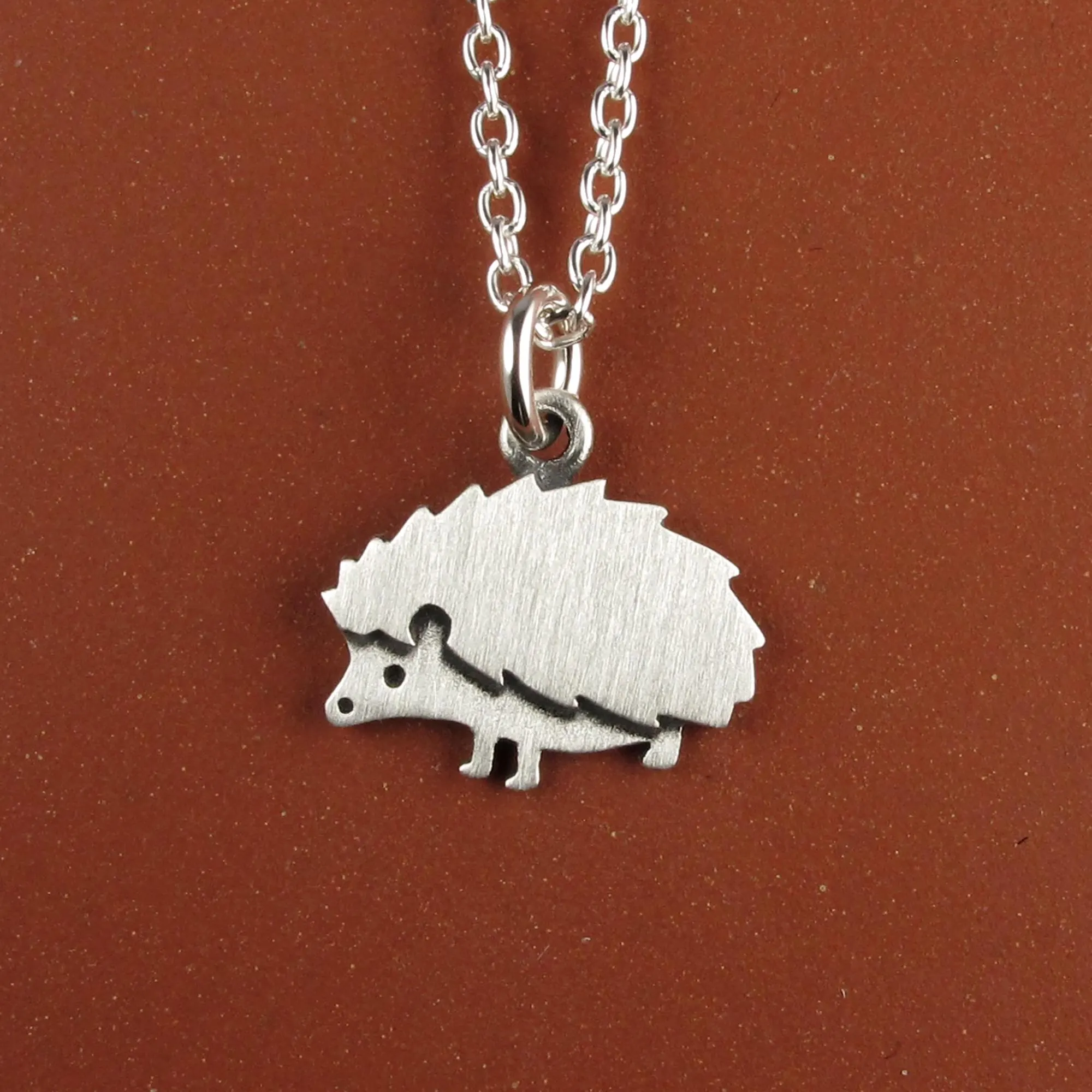 Hedgehog Pendant Necklace - Silver Plated