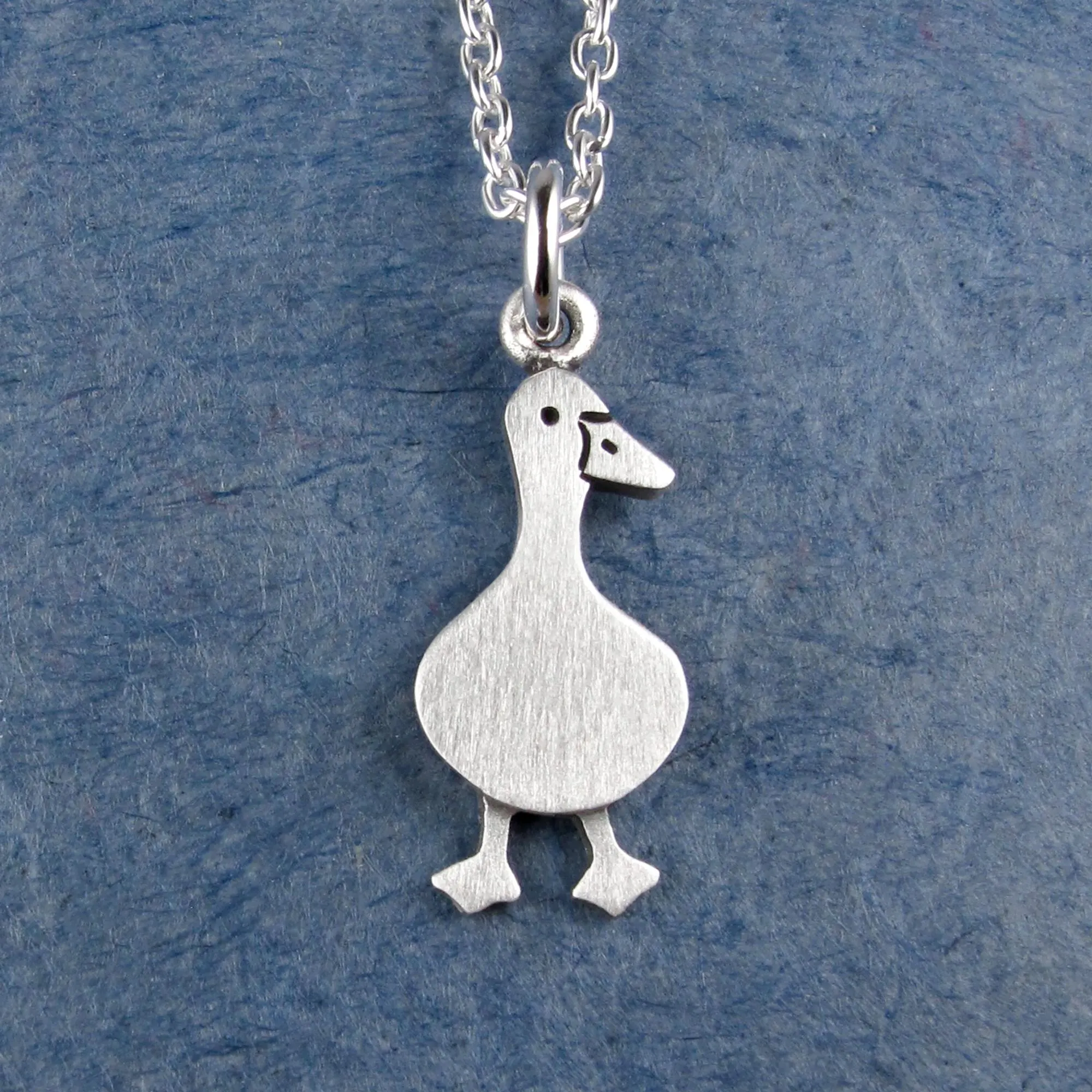 Duck Pendant Necklace - Silver Plated