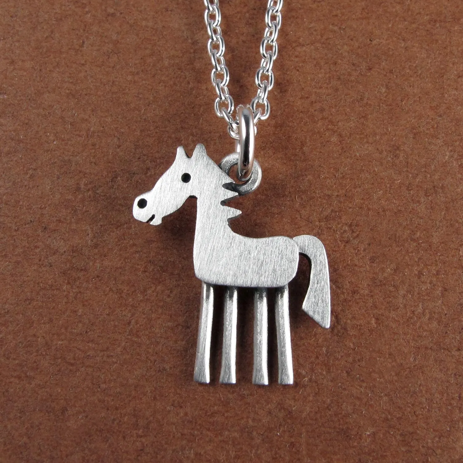 Horse Pendant Necklace - Silver Plated