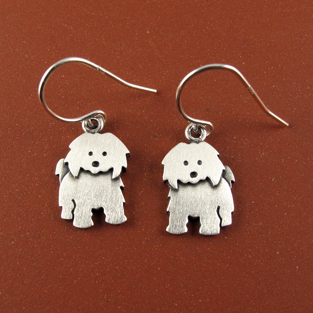 Coton de Tulear Earrings - Silver Plated
